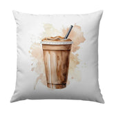 Iced Coffee Pillow, Watercolor Drink Art, Coffee Lover Gift, Decorative Pillow, Home Decor, Trendy Pillows - Tawshia